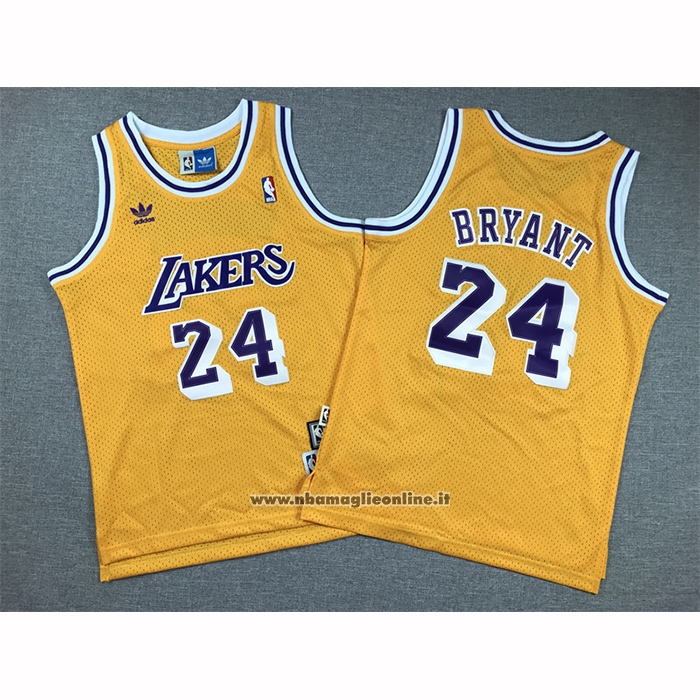 Maglia Bambino Los Angeles Lakers Kobe Bryant No 24 Hardwood Classic Giallo